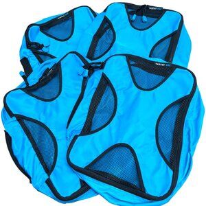 SHACKE PAK Packing Cubes NWOT 4 Piece Set Aqua Blue with Black All Size 10x13x4